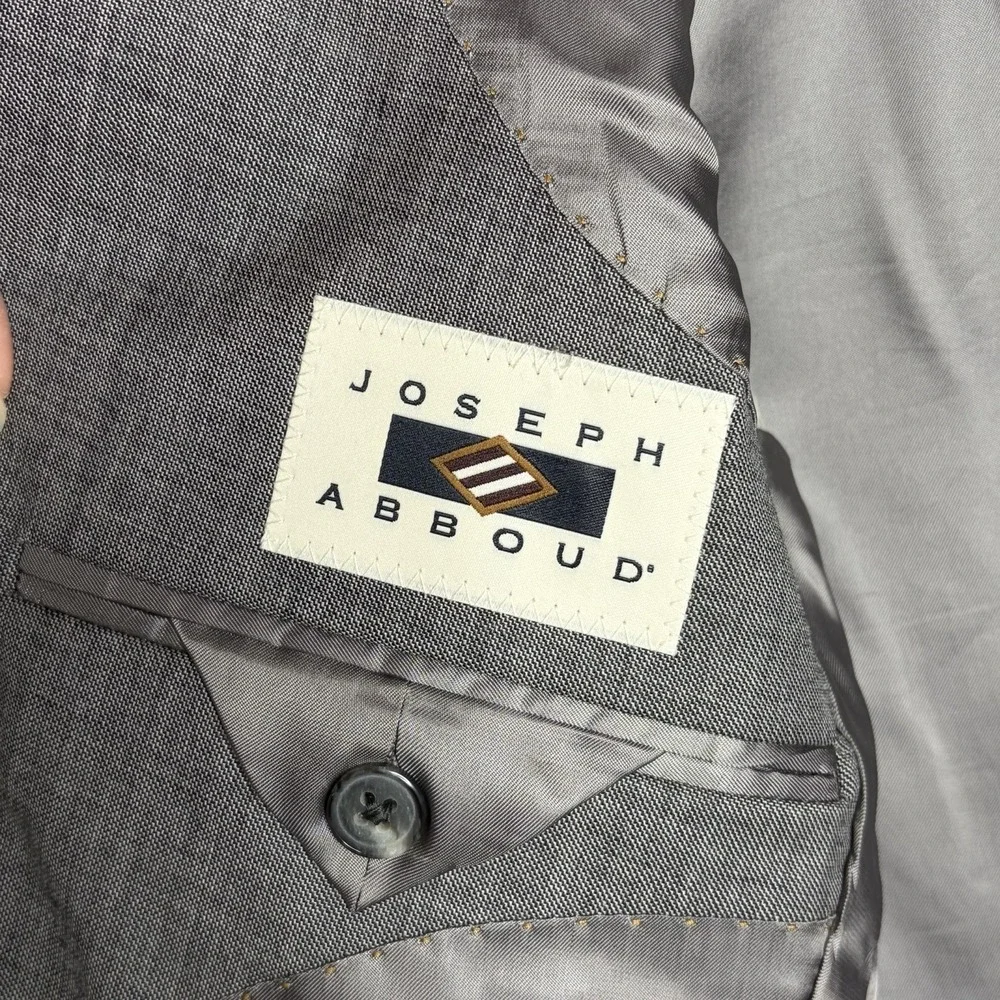 Joseph Abboud Blazer Mens 40R Slim Fit Grey Tollegno Italian Wool‎ Sport Coat